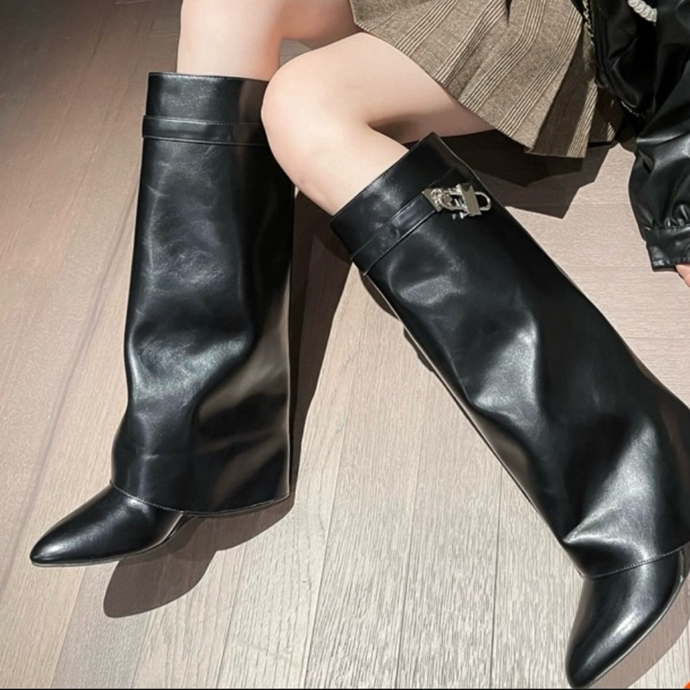Givenchy Inspired Leather Knee High Boots